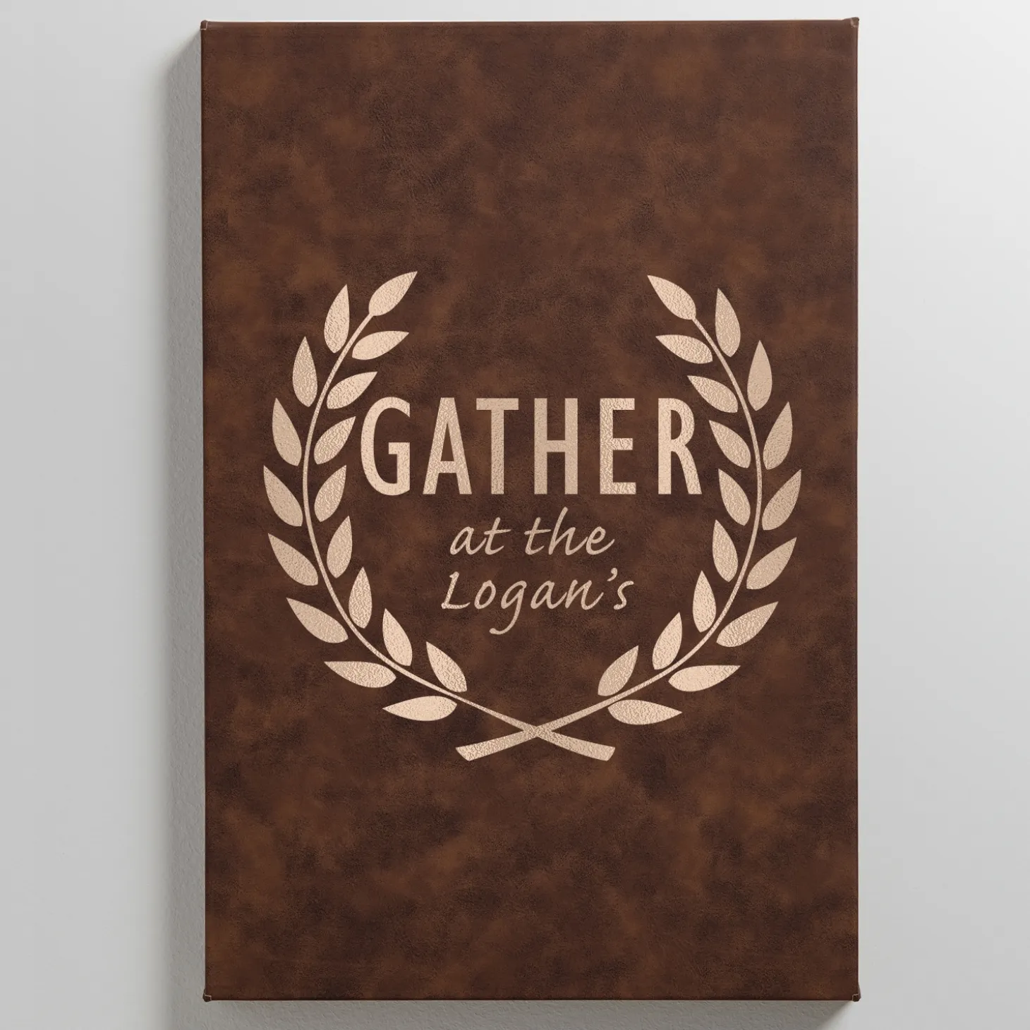 Family Gather Leather Wall Art