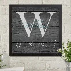 Family Initial & Name Canvas