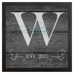 Family Initial & Name Canvas