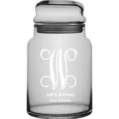 Family Initial & Name Glass Treat Jar