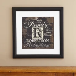 Family Initial Square Framed Print