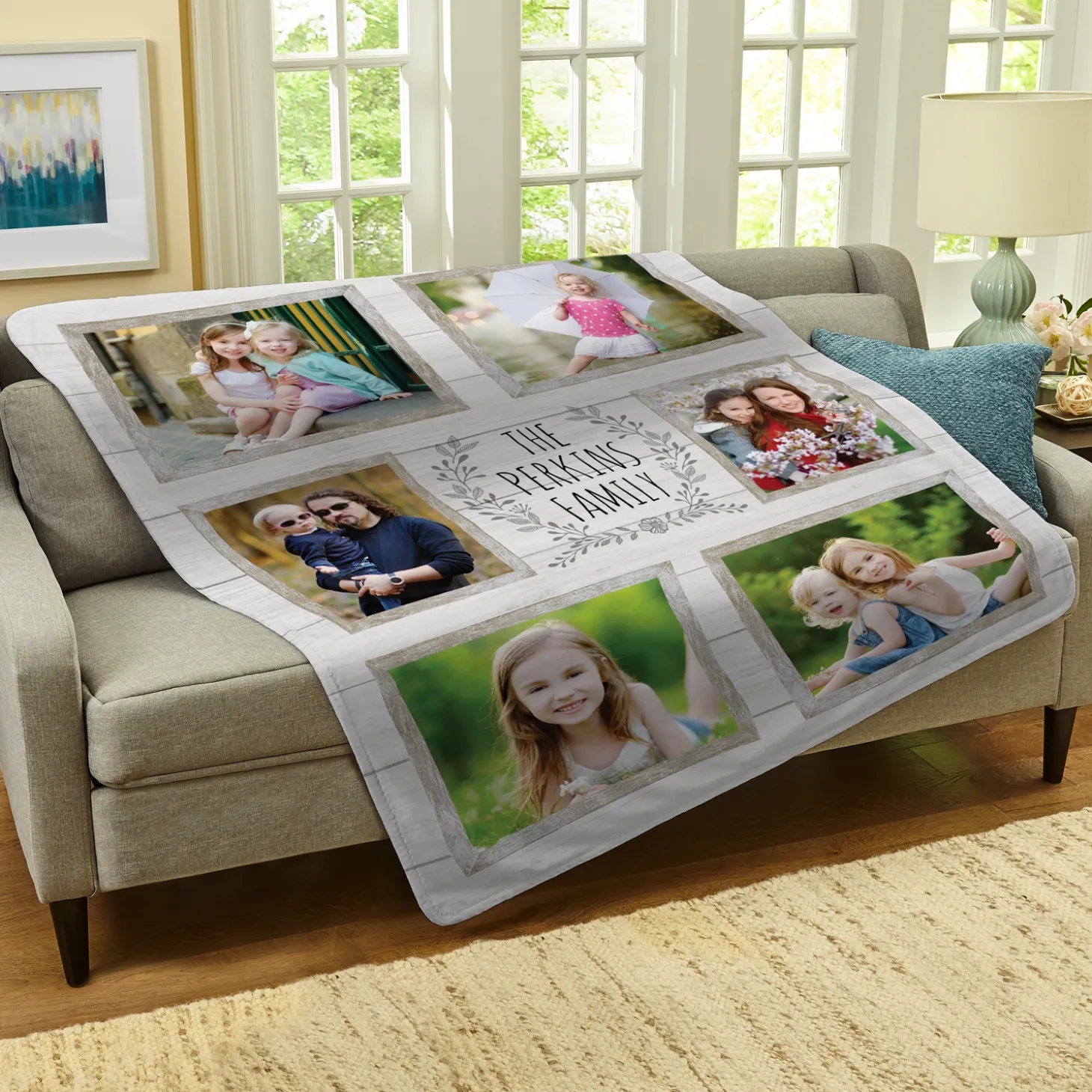 Family Is Everything Photo Plush Blanket