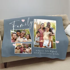 Family Love Multi-Photo Plush Blanket