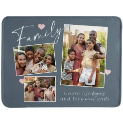 Family Love Multi-Photo Plush Blanket