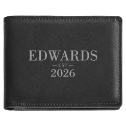 Family Name Anti-Theft Leather Wallet