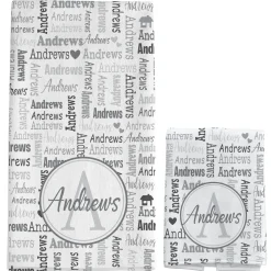 Family Name Collage Bath Towels