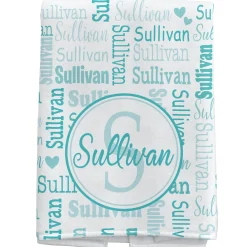 Family Name Collage Bath Towels