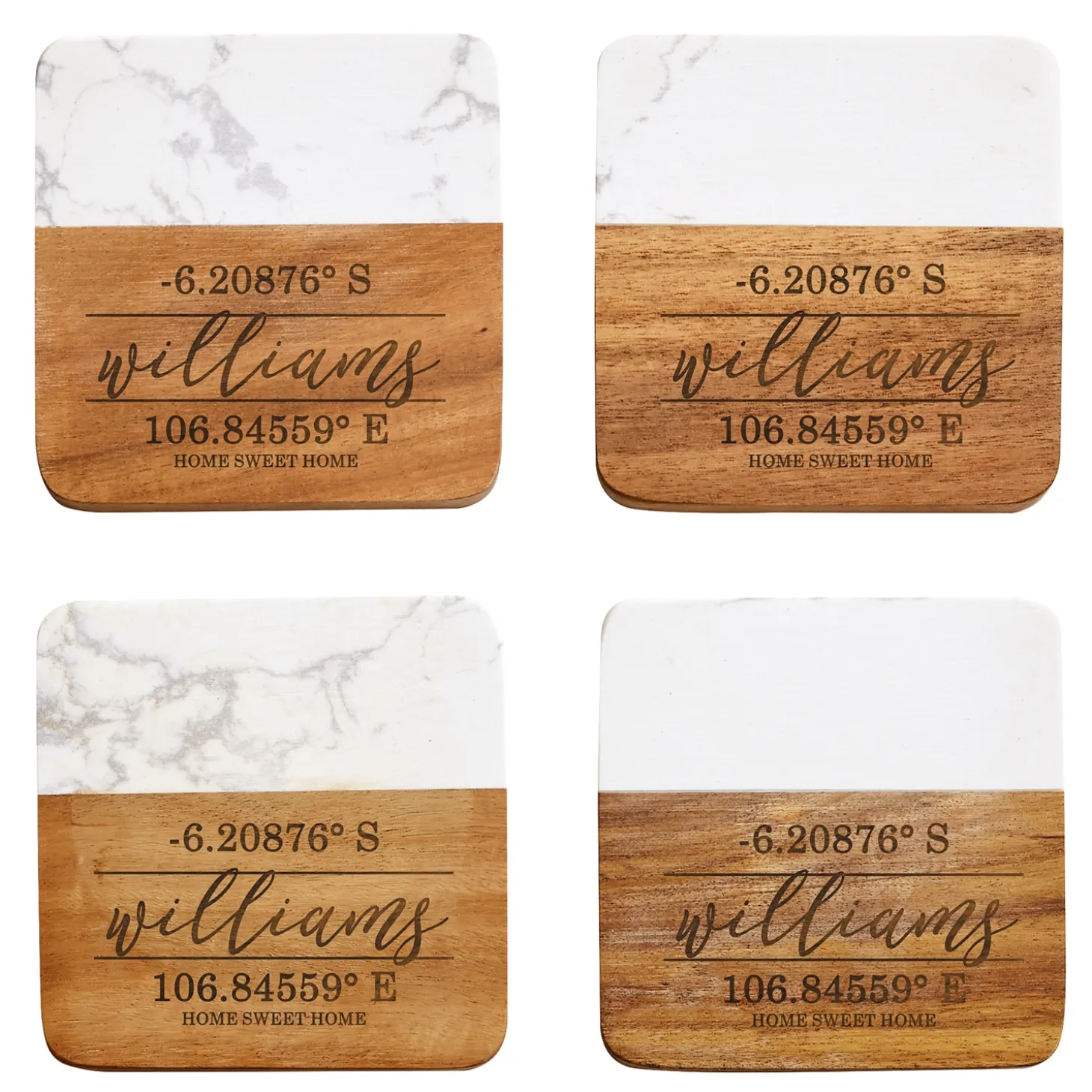Family Name Coordinates Marble Wood Coasters
