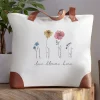 Family of Flowers Canvas Tote Bag