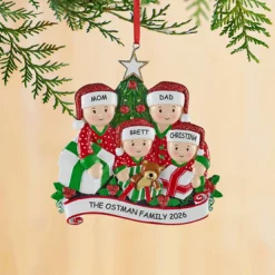 Family Opening Presents Ornament