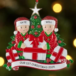 Family Opening Presents Ornament