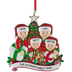 Family Opening Presents Ornament