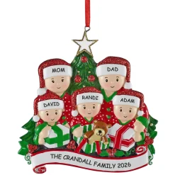 Family Opening Presents Ornament