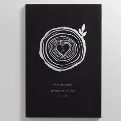 Family Rings Leather Wall Art