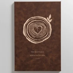Family Rings Leather Wall Art