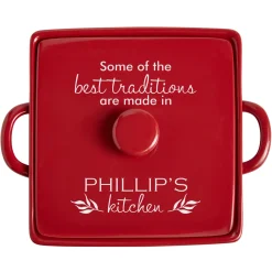 Family Traditions 3qt Square Stoneware Casserole Dish