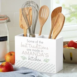 Family Traditions Wood Utensil Caddy
