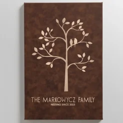 Family Tree Leather Wall Art