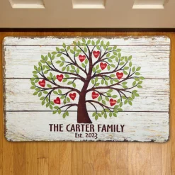 Family Tree of Hearts Doormat
