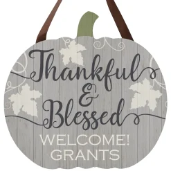 Farmhouse Pumpkins Hanging Wood Sign