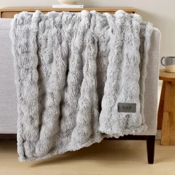 Faux Fur Gray Luxe Plush Blanket