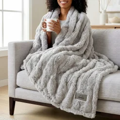 Faux Fur Gray Luxe Plush Blanket