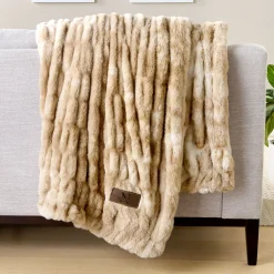 Faux Fur Hazelnut Heavyweight Plush Blanket