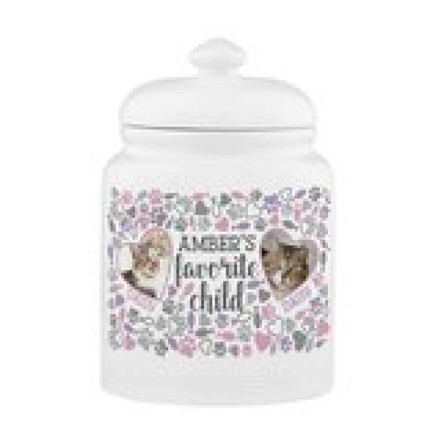 Favorite Child Photo Pet Ceramic Treat Jar