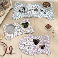 Favorite Child Photo Pet Feeding Mat