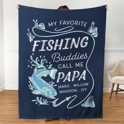 Favorite Fishing Buddies Plush Blanket