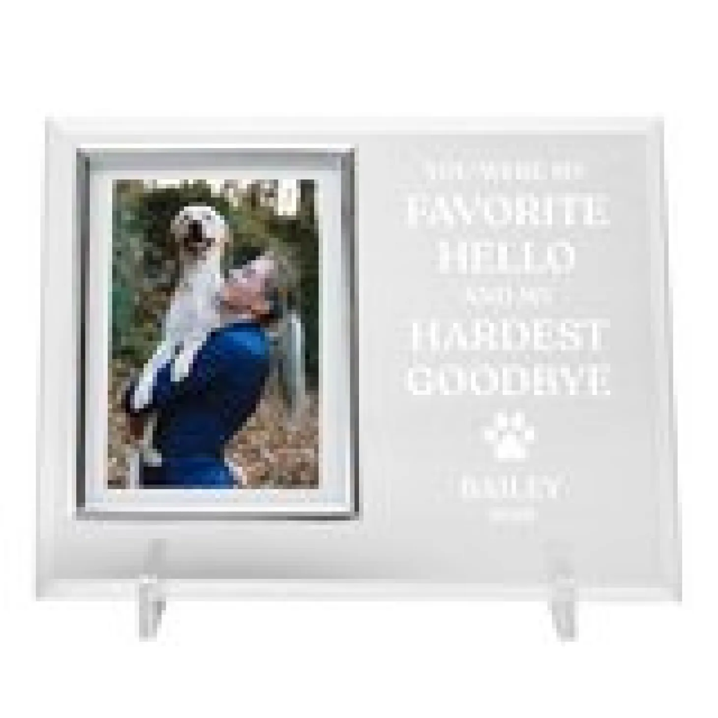 Favorite Hello, Hardest Goodbye Glass Frame