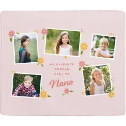 Favorite People Photo Collage Plush Blanket
