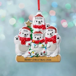 Festive Bear Family Ornament