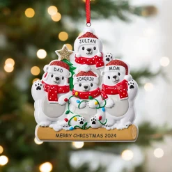 Festive Bear Family Ornament