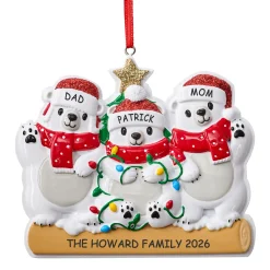 Festive Bear Family Ornament