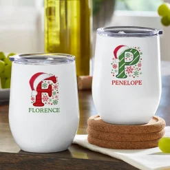 Festive Name Insulated Wine Tumbler