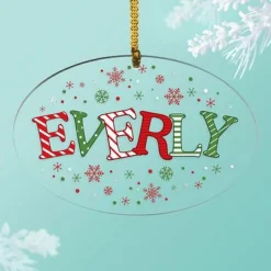 Festive Name Oval Ornament