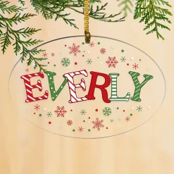 Festive Name Oval Ornament
