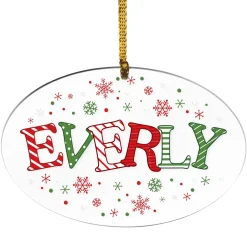 Festive Name Oval Ornament