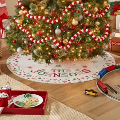 Festive Name Quilted Tree Skirt
