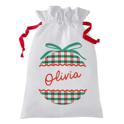 Festive Plaid Ornament Oversized Gift Bag