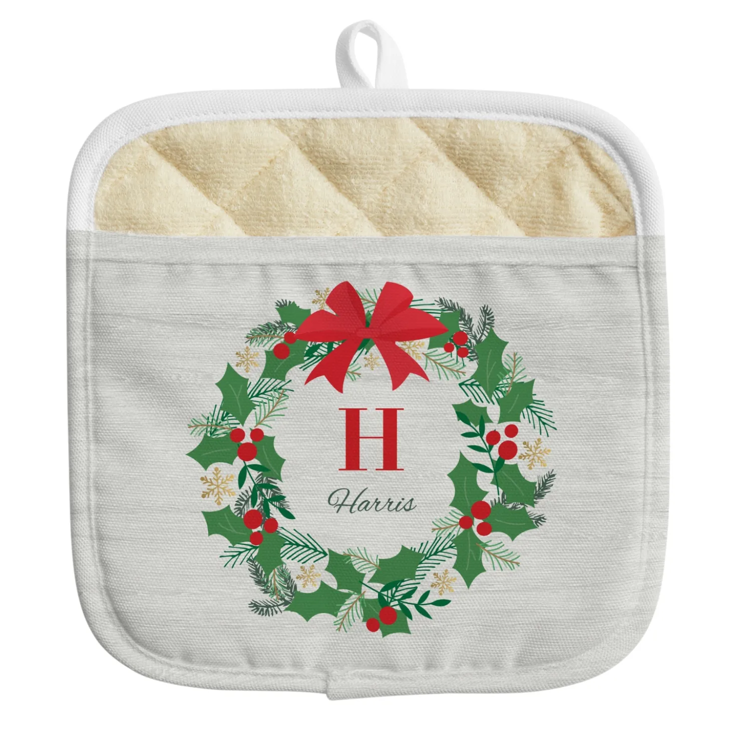 Festive Wreath Pot Holder
