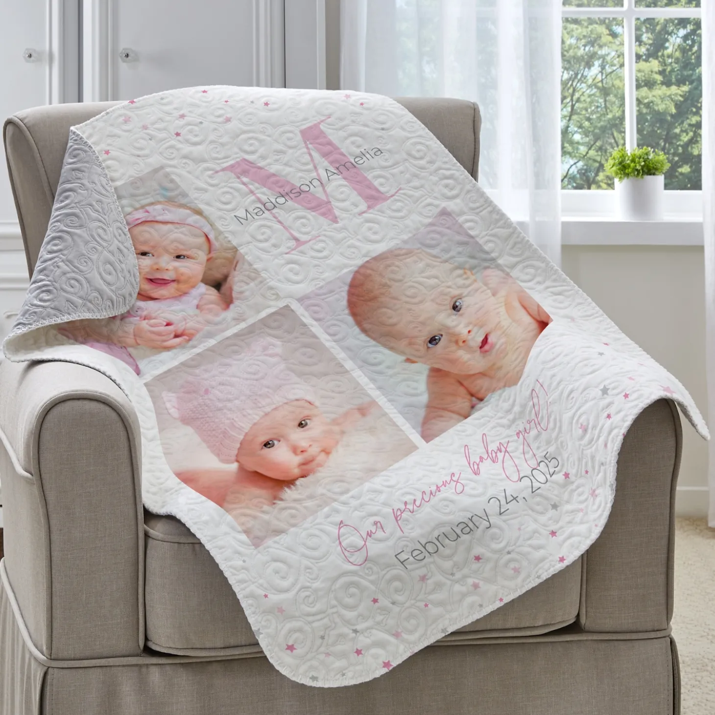 First Moments Photo Quilted Baby Blanket