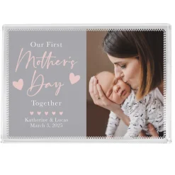 First Mother's Day Together Photo Glass Block
