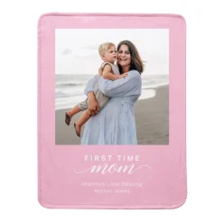 First Time Mom Blessing Photo Plush Blanket