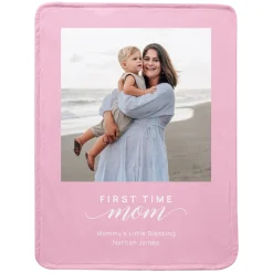 First Time Mom Blessing Photo Plush Blanket