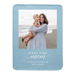First Time Mom Blessing Photo Plush Blanket