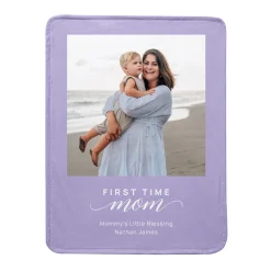 First Time Mom Blessing Photo Plush Blanket