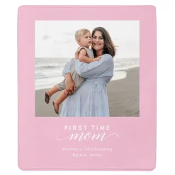 First Time Mom Blessing Photo Plush Blanket