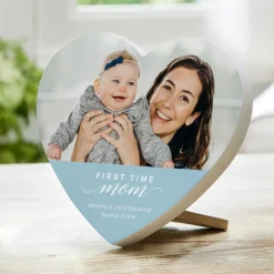 First Time Mom Blessing Photo Wood Heart